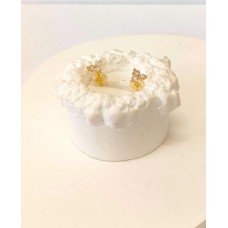 Σκουλαρίκια σε Χρυσό 14Κ - Καρφωτά με τριπλό ζιργκόν (E313)